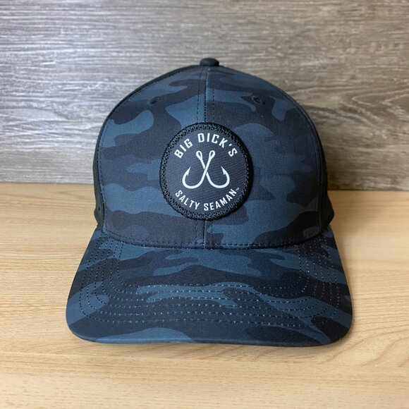 Big Dick's Salty Seaman Hat Cap Strap Back Gray Black Camo Adjustable - Picture 1 of 9